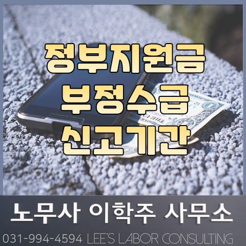 정부 보조금 부정수급 집중신고기간 운영 안내 (고양시 노무사, 고양 노무사)