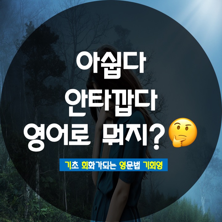  아쉽다 안타깝다 영어로 뭘까? 완벽 정리 - 기회영 영어