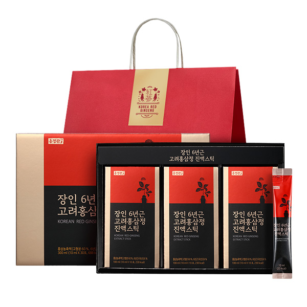 홍정관장인 6년근 고려홍삼정진액스틱 + 쇼핑백, 10ml, 30개