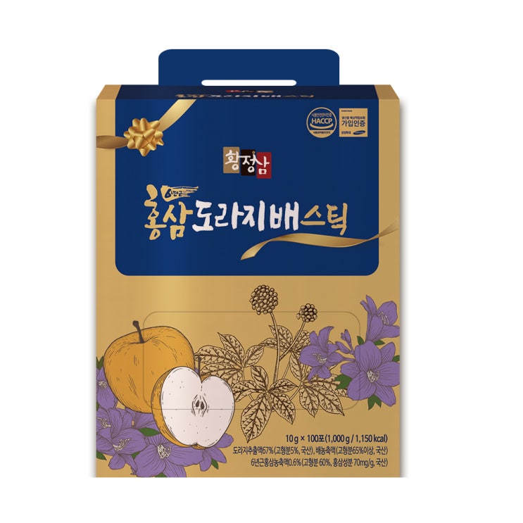  황정삼 홍삼 도라지 배 스틱, 10g, 100개