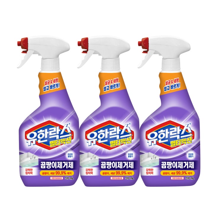 유한락스 멀티액션 곰팡이 제거제, 510ml, 3개