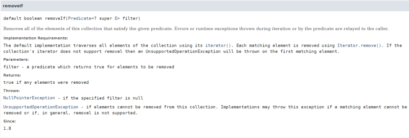 [Java/자바] - ArrayList.removeIf(predicate filter) : 네이버 블로그
