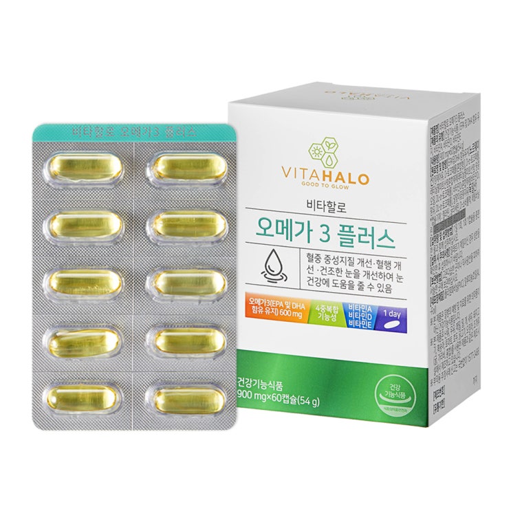  비타할로 노르웨이산 오메가 3 플러스, 54g, 1개