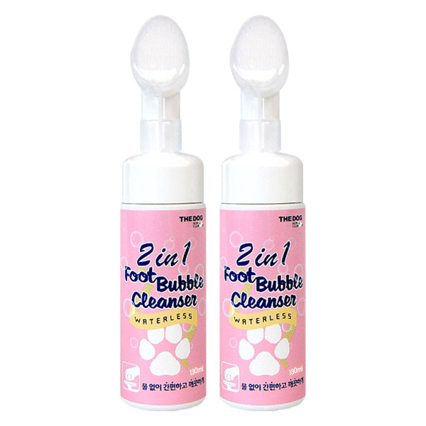  더독 2in1 풋 버블 반려동물용 클렌져, 130ml, 2개입