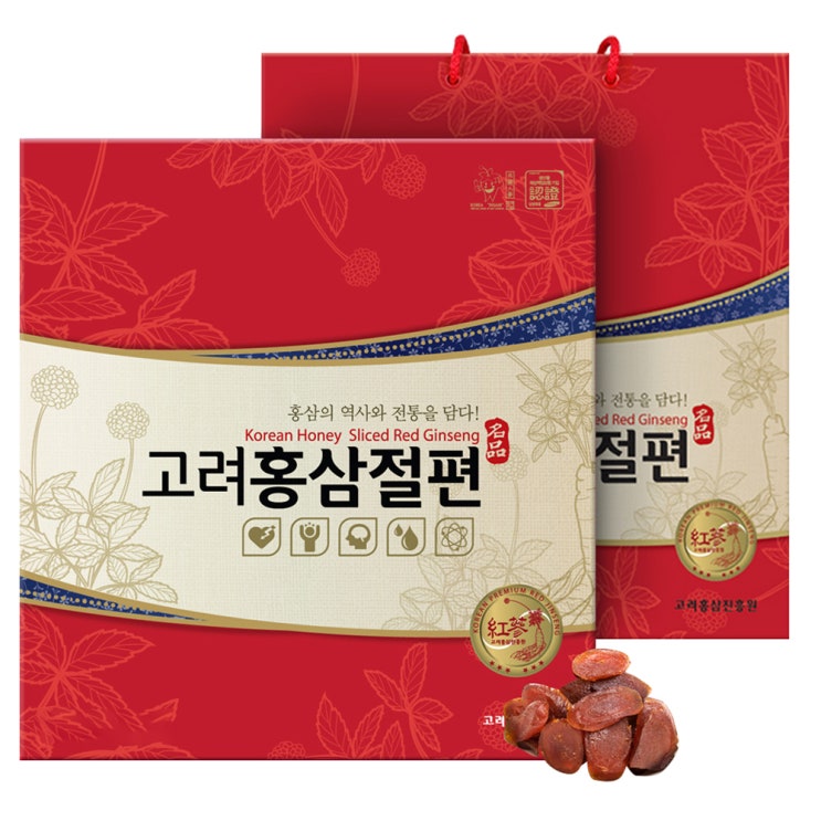  고려홍삼진흥원 홍삼절편 선물세트 15개입 + 쇼핑백, 300g, 1박스