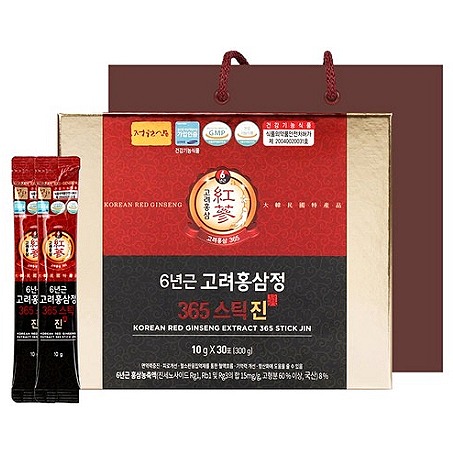 정원삼 6년근 고려홍삼정 365스틱 진 + 쇼핑백 10g × 30포 가격 후기