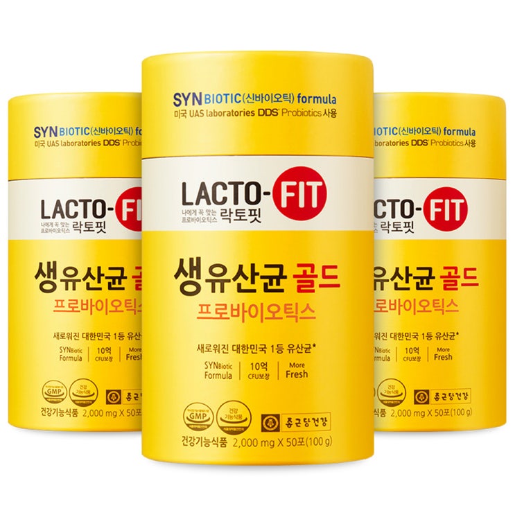 종근당건강 락토핏 생유산균 골드, 100g, 3개