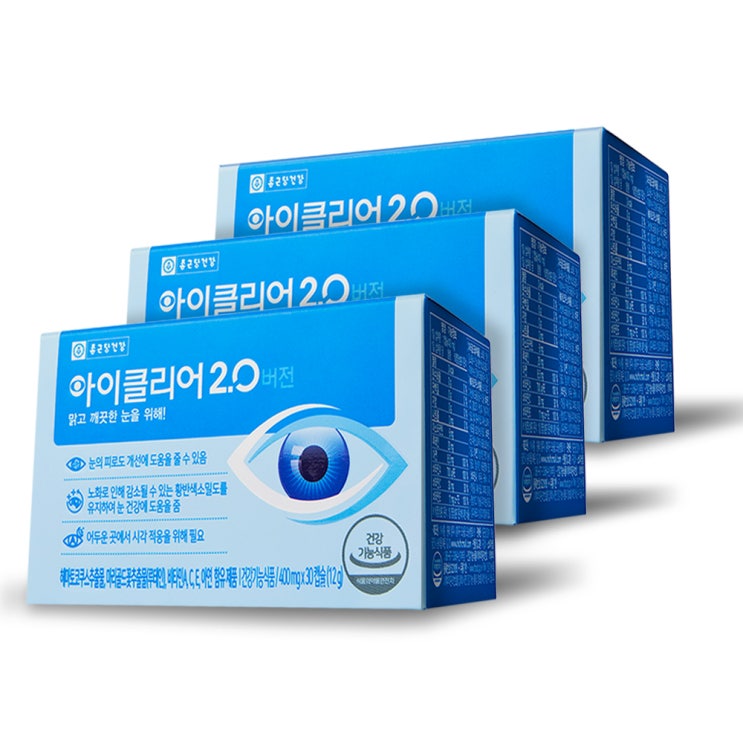  종근당건강 아이클리어 2.0 버전 30캡슐, 3개