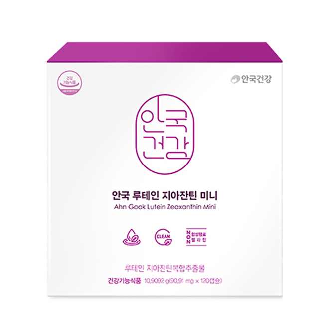  안국건강 루테인 지아잔틴 미니 + 쇼핑백, 120캡슐, 1세트