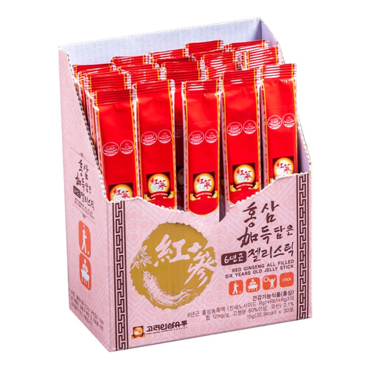  고려인삼유통 홍삼 가득 담은 6년근 젤리스틱, 15g, 30개