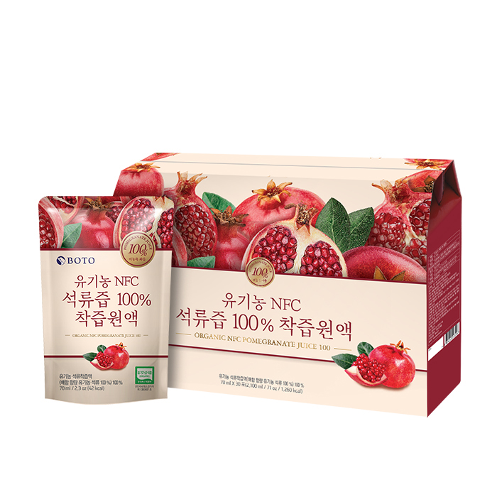  보뚜 유기농 NFC 석류즙 100% 착즙원액, 70ml, 30개