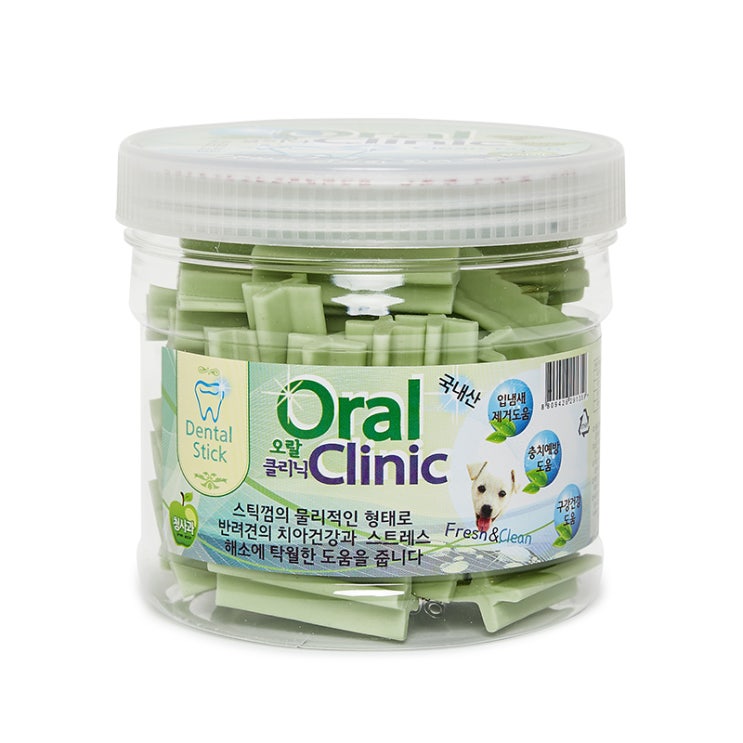  오랄클리닉 반려동물 치석제거용 덴탈껌 300g, 청사과, 1개