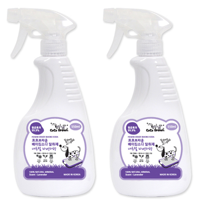  코코브라운 천연향균 베이킹소다 애견탈취제 네추럴 라벤더향, 550ml, 2개
