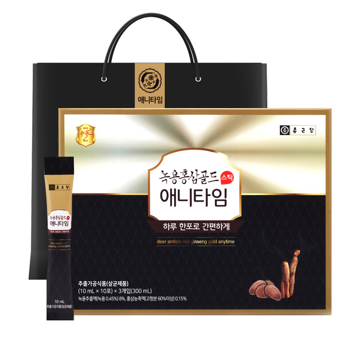  종근당 녹용홍삼 애니타임 골드, 10ml, 30개입