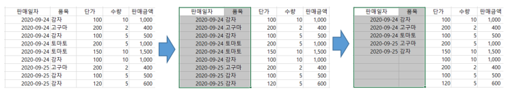  엑셀 중복값 제거,  중복값 통합