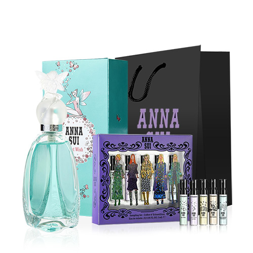  안나수이 시크릿 위시 EDT 30ml + 포켓 스프레이 EDT 2ml x 5종 세트 + 안나수이 쇼핑백, 1세트