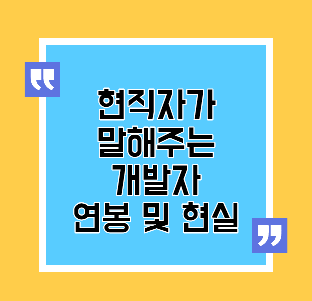  현직자 출신이 말해주는 개발자 연봉 및 현실