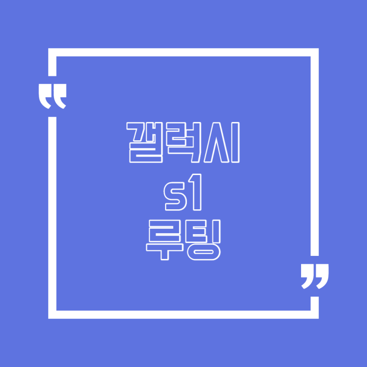  갤럭시s1 루팅 함부로 생각한다면