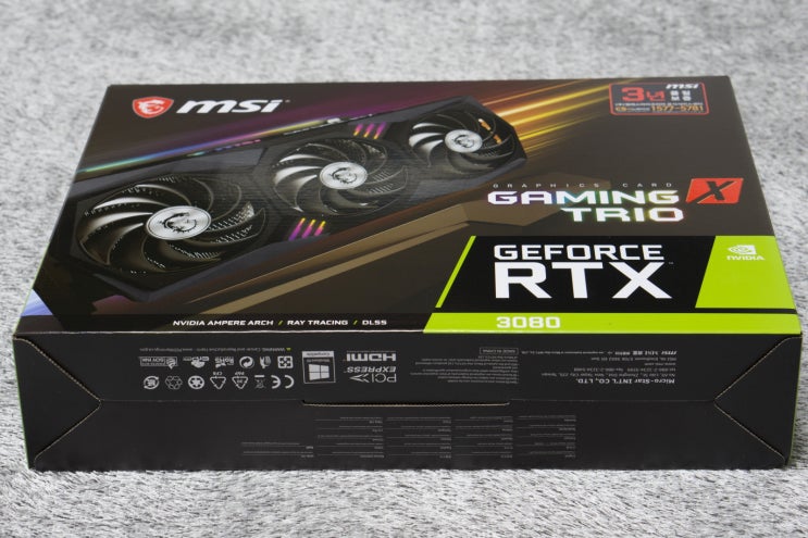  msi Geforce RTX 3080 게이밍 트리오 X 개봉기 & 파스 타스 점수