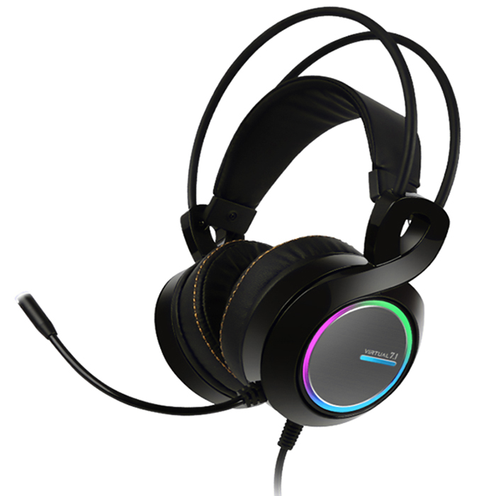  앱코 HACKER 버추얼 7.1 진동 RGB 게이밍 헤드셋 B770, BLACK