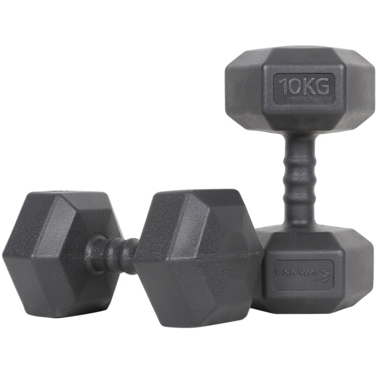  아이워너 맨즈 육각아령 블랙, 10kg, 2개