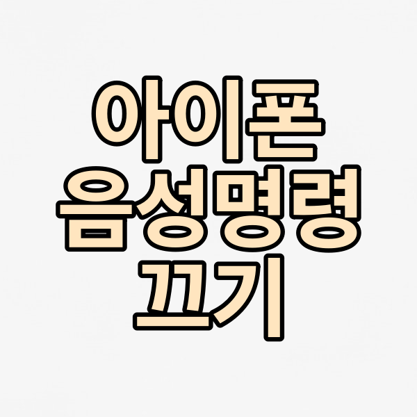  아이폰 음성명령 끄기 (feat. 시리 Siri)
