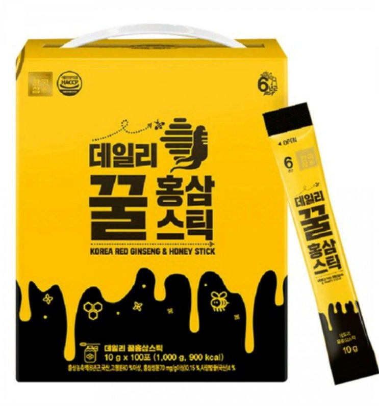  한국삼 데일리 꿀홍삼스틱 , 10g×100개입 (골드박스)