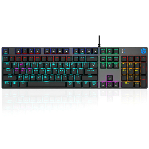  HP 게이밍 기계식 유선 키보드, GK400F(청축), 혼합색상