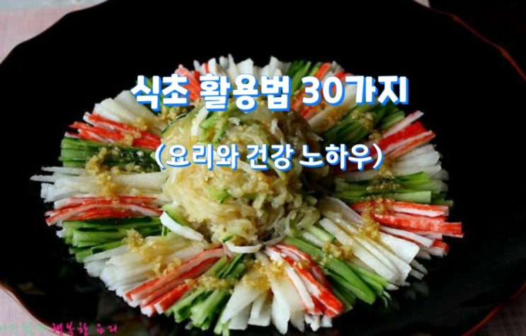  식초 활용법 30가지 - 요리와 건강 노하우