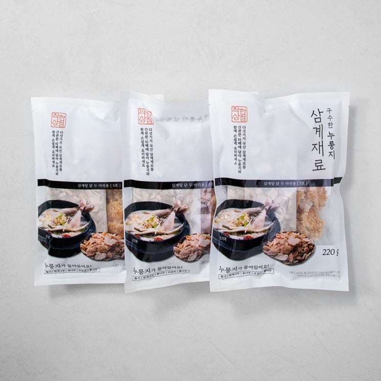  착한상점 구수한 누룽지 삼계재료, 220g, 3봉