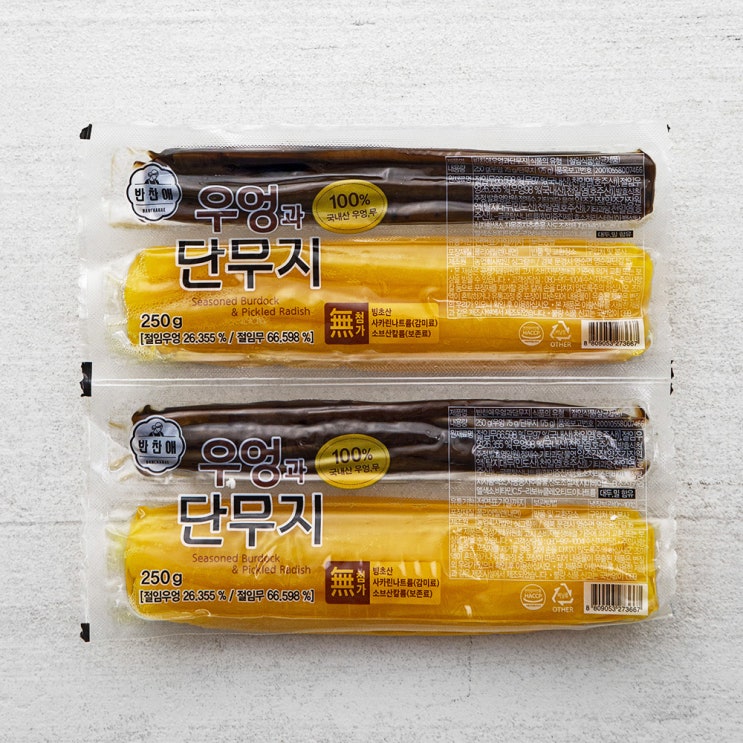 반찬애 우엉과단무지, 250g, 2개