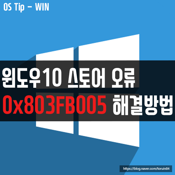 윈도우10 Microsoft Stroe 오류 0x803FB005 해결 방법