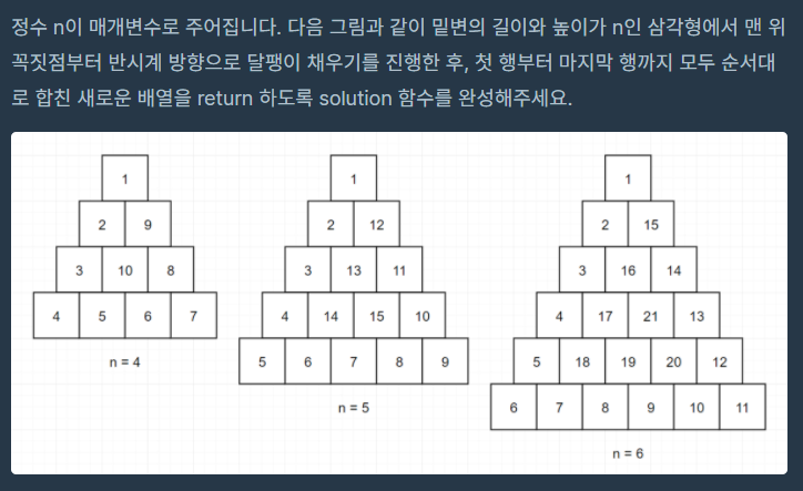 프로그래머스[Java] - 삼각 달팽이