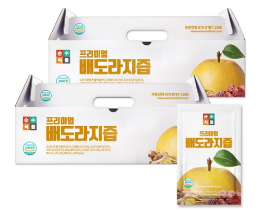  기침에 좋은 순수식품 프리미엄 배도라지즙 맛도 건강도 챙기세요