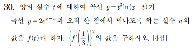 2020학년도 수능 수학 가형 30번 손글씨 해설