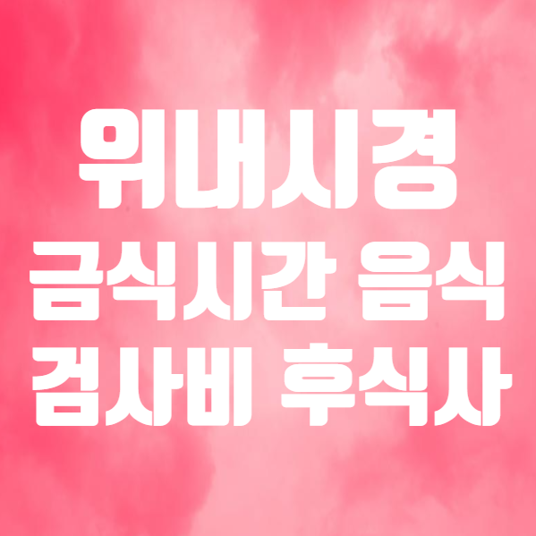  위내시경 금식시간 전날 음식, 수면 비수면 위내시경 비용 실비 간단 정리 (ft. 위내시경 후 식사 통증 음주 물 조직검사 )