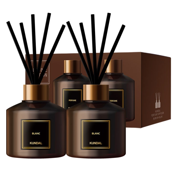  쿤달 퍼퓸 디퓨저 200ml 2개 + 섬유스틱 10개 세트, 블랑향
