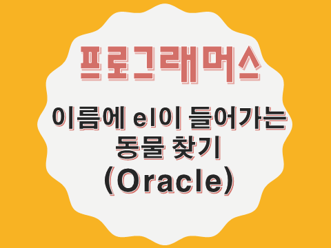  [프로그래머스 - Oracle] 이름에 el이 들어가는 동물 찾기 (59047)
