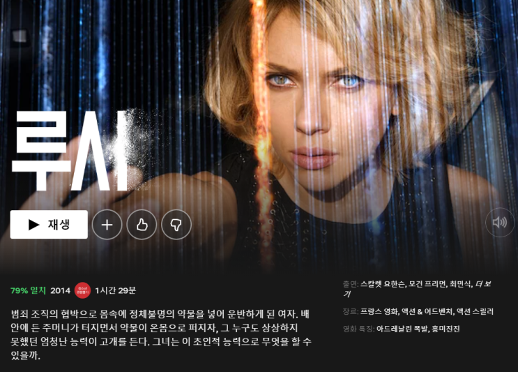  넷플릭스 추천 영화 - SF 스릴러 루시