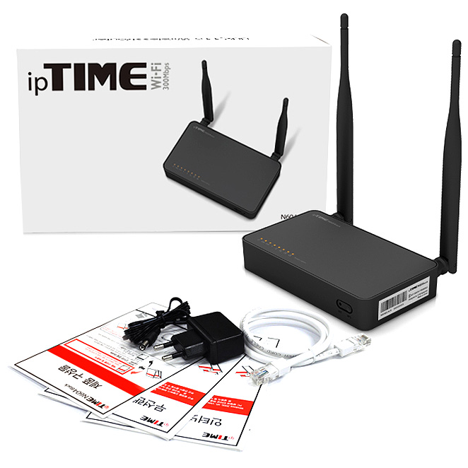  ipTIME N604 BLACK 유무선공유기, N604 BLACK 유무선공유기 + 0.7m 랜선, 1세트