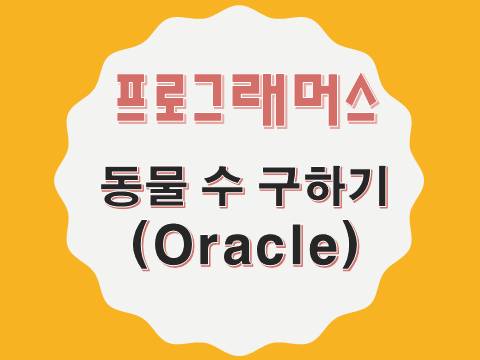  [프로그래머스 - Oracle] 동물 수 구하기 (59406)