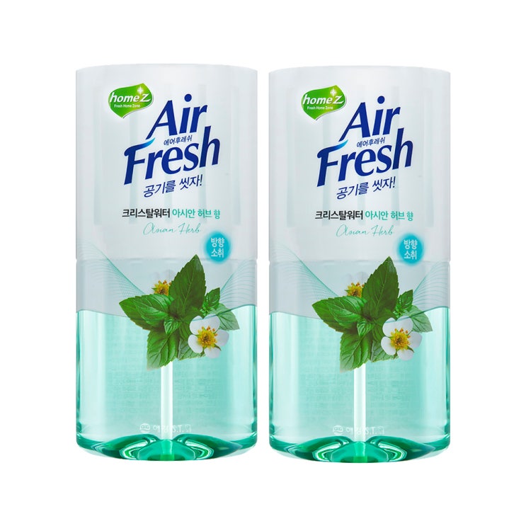  홈즈 에어후레쉬 크리스탈워터 아시안허브향 본품, 400ml, 2개