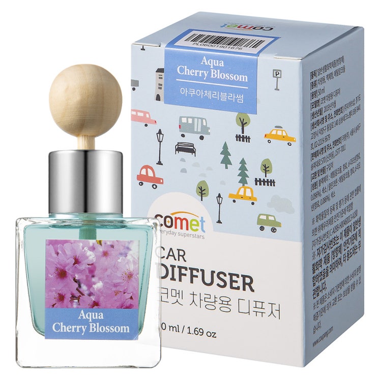  코멧 설레는 향 가득 차량용 디퓨저 50ml, 아쿠아체리블라썸, 1개