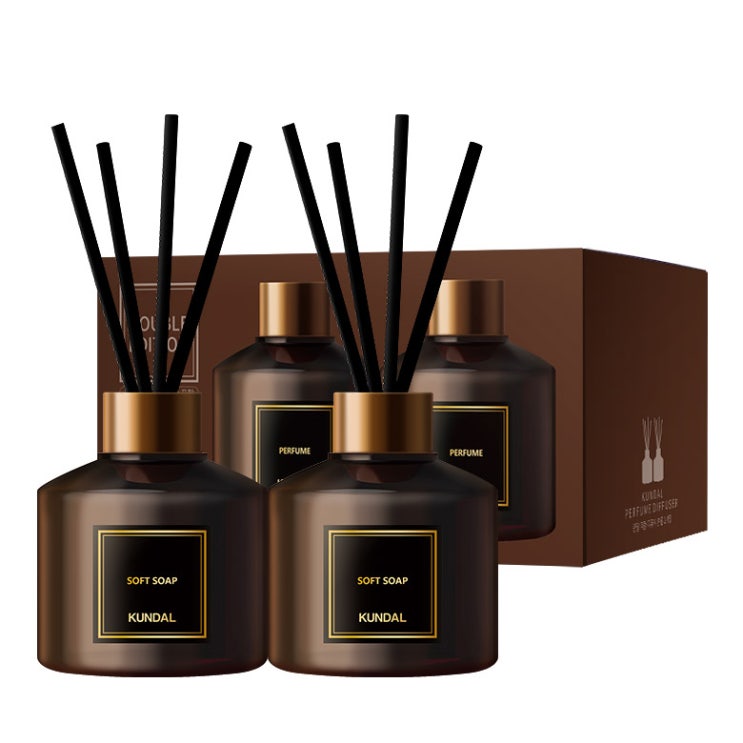  쿤달 퍼퓸 디퓨저 200ml 2개 + 섬유스틱 10개 세트, 소프트솝향