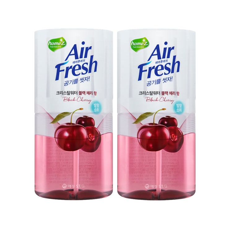  홈즈 에어후레쉬 크리스탈워터 블랙체리향 본품, 400ml, 2개