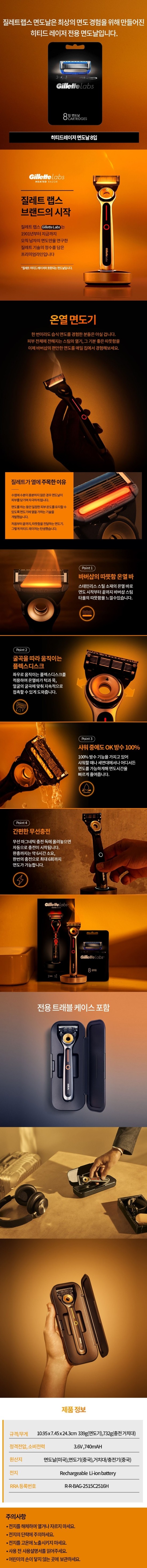  질레트 랩스 히티드 레이저 면도날