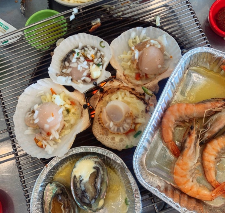  태종대 자갈마당 조개구이 청해 오션뷰에 싱싱한 모듬조개구이 맛집 강추