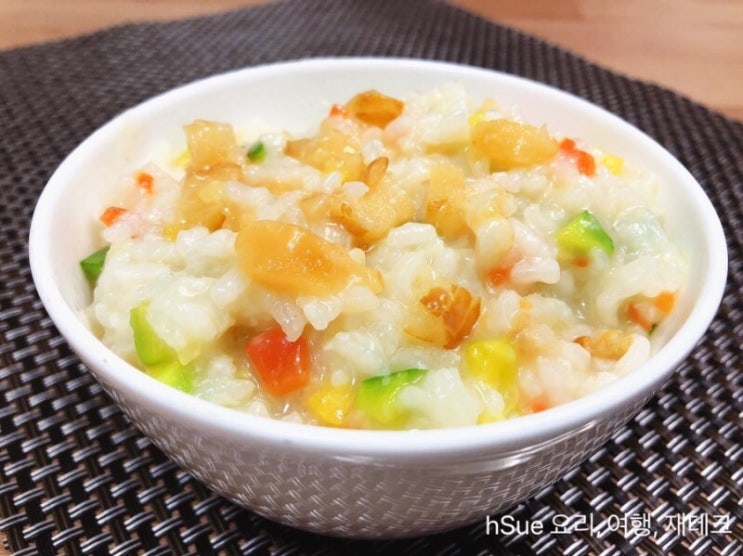  [황태죽] 생쌀로 죽 끓이기, 죽 퍼지지 않게 끓이는 방법, 참기름에 볶아 퍼지지 않는 죽