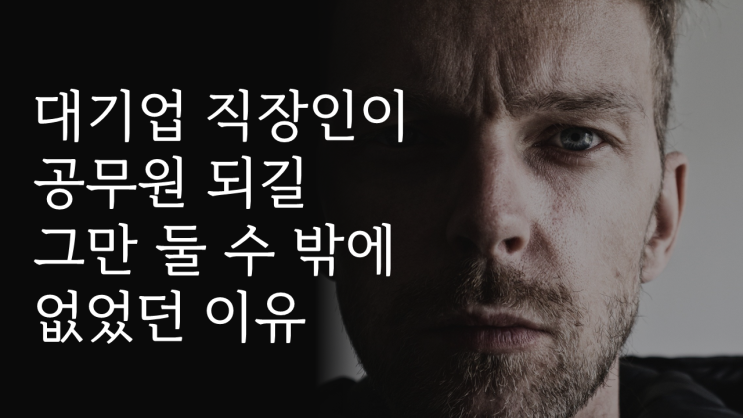  대기업 직장인이 공무원 되길 그만 둘 수 밖에 없었던 이유 (동기부여)