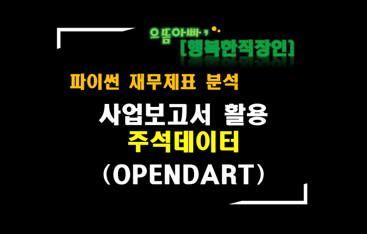  [파이썬 재무제표 분석] 사업보고서 활용 : 주석 데이터 (OPENDART 삼성전자)
